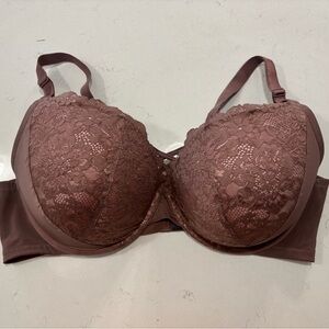 Lace Underwire Bra in maroon